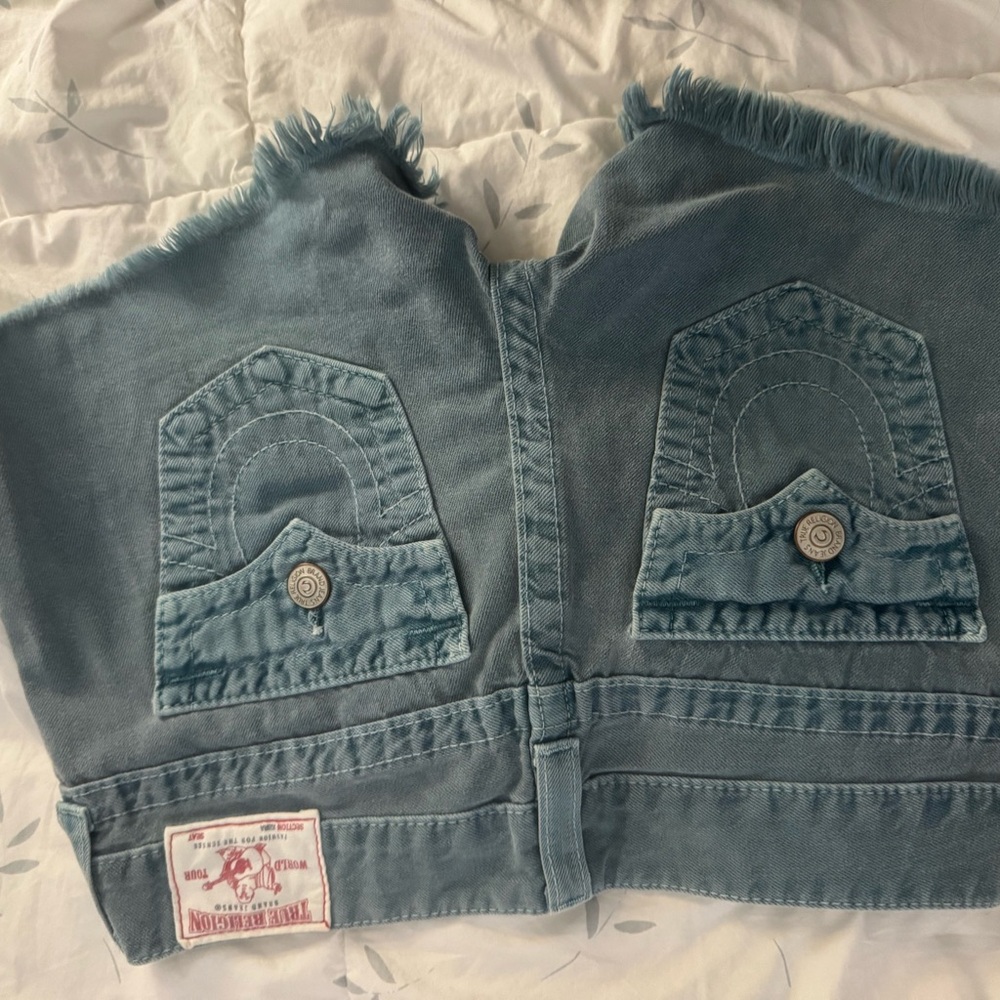 True Religion Light Blue Jean Shorts